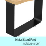 7" Squatting Toilet Stool, Bathroom Poop Stool for Adults, Wooden with Metal Potty Stool Anti-Slip, Brown and Black (Matte Black)