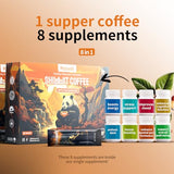 Pure Shilajit Coffee with Mushroom,Instant Coffee Alternative Mix - Chaga and Reishi Mushroom, Ginseng, Cordyceps and Ashwagandha - Superfood for Focus, Memory & Sustained Energy 15Ct(2 Packs)