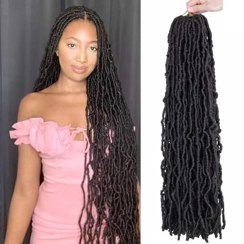 30 Inch Soft Locs Crochet Hair Pre Looped 7 Packs Wavy Faux Locs Crochet Braids for Natural Butterfly Locs Crochet Hair for Black Women (30 inch(pack of 7), 4#)