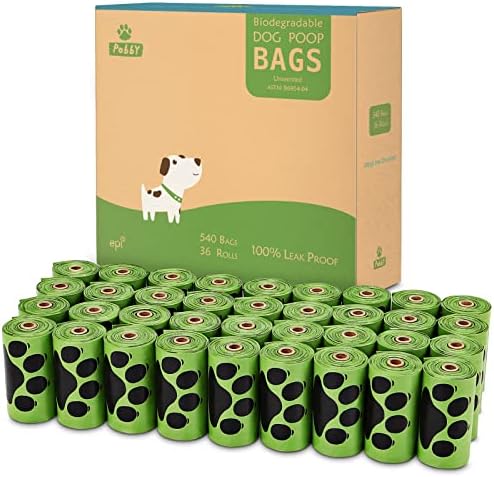 Dog Poop Bags Rolls 540 Count, Poop Bags for Dogs, Dog Bags for Poop Unscented Refill Rolls, 9" X 13" Thick Dog Poop Bag, Doggie Poop Bags, Dog Waste Bags BY PobbY