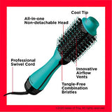 REVLON One-Step Volumizer Original 1.0 Hair Dryer and Hot Air Brush, Teal