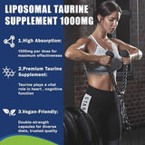 Taurine 1000mg - Liposomal Taurine Amino Acid Supplement for Heart, Liver, and Brain, Longevity, Exercise - High Absorption, Vegan & Gluten Free (60 Softgels - 1 Pack)