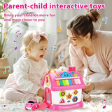 Aitbay Toys for 1 Year Old Girl Gifts: Baby Musical Toys 6-12 12-18 Months 8-in-1 Multi-Functional House - Montessori Educational Toys for Toddlers 1-3 - First Christmas 1st Birthday Gifts