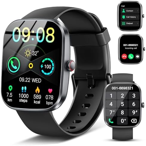Smart Watch(Answer/Make Call), 1.91" Smartwatch for Men Women,2025 Fitness Watch with 110+ Sport Modes, Fitness Activity Tracke with Pedometer/Sleep Monitor/Heart Rate/IP68 Waterproof, for Android iOS