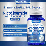 NasaBeahava Nicotinamide with Resveratrol 120 Veggie Capsules Vitamin B3 600mg (Niacinamide Flush Free)
