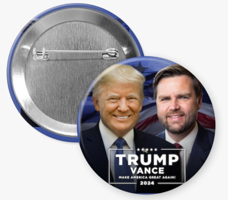 Trump Vance 2024 buttons - 4-pack (2.25 inches) - Trump Vance 2024 pins (BUY 2, GET 1 FREE PROMOTION)