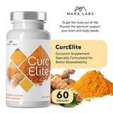 Mara Labs CurcElite Curcumin | Turmeric Extract 95% Curcuminoids | Vegan, No Fillers, and Non-GMO | 30 Servings