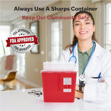 Alcedo Sharps Container for Home and Professional Use 5 Quart (1 Pack), Biohazard Needle and Syringe Disposal, Mailbox Style Lid, Medical Grade