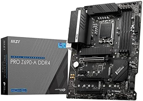 MSI PRO Z690-A DDR4 ProSeries Computer Gaming Motherboard (ATX, 12th Gen Intel Core, LGA 1700 Socket, DDR4, PCIe 4, CFX, M.2 Shield Frozr, HDMI, DisplayPort) Intel PC Motherboards (Renewed)