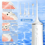 Miklife Water flosser Cordless, Dental Flossers USB Rechargable Teeth Flosser, Professional Electric Portable Oral Irrigator with 4 Modes White