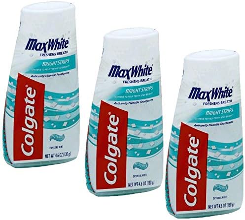 Colgate MaxWhite Toothpaste With Mini Bright Strips Crystal Mint 4.60 oz (Pack of 3)
