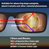 Rainbow Symphony Solar Eclipse Glasses, Folding Arms, CE & ISO Certified, Safe for Direct Sun Viewing, Made in USA, Bonus 2 Paper Eclipse Shades