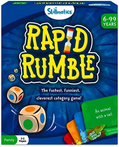 Skillmatics Rapid Rumble - Fast-Paced Board Game for Kids, Teens & Adults, Fun for Family Game Night & Educational Toy, Quick-Thinking Card Game, Gift for Ages 6, 7, 8, 9 & Up