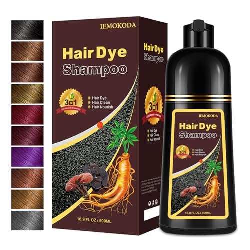 Dark Coffee Hair Dye, Hair Dye Shampoo, Hair Color Shampoo for Men and Women, 3 in 1 Hair Dye Shampoo 16.9 Floz, Safe and Natural Shampoo Para Canas (Dark Coffee)