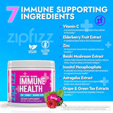 Zipfizz Immune Health Drink Mix – With Zinc, Vitamin C, Elderberry & More, Berry Flavor, Caffeine-Free, 30 Servings