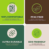 Deep Dish Paper Plates, Heavy Duty Disposable Dinner Plates [125-Pack] 9 Inch Plates - 100% Compostable Eco-Friendly, Biodegradable Sugarcane Bagasse, Natural Brown 9" Paper Plate Disposable