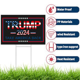 Evermight Large 24"x 16" Donald Trump 2024 Yard sign for President Election with Metal H-Stakes,MAGA Take America Back Signs, Vote for Republican, Double Sided Print for Outdoor Garden Decorations