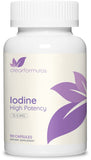 ClearFormulas Iodine 12.5 mg, High Potency Iodine and Iodide Supplement to Support Thyroid Health and Hormone Balance, 90 Capsules (90 Servings)