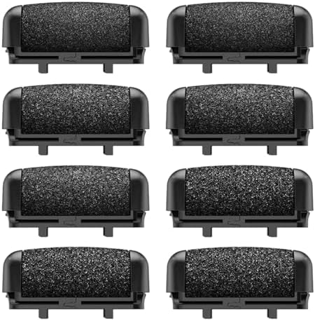 8 Pack Refill Rollers for Electric Foot Callus Remover, Replacement Rollers Heads Foot Care Pedicure Tools, 3 Pack Extra Coarse, 3 Regular Coarse, 2 Gentle Coarse Refill Rollers for Electric Foot File