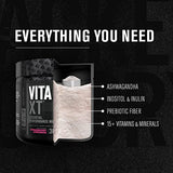 Jacked Factory Vita XT Performance Multivitamin Powder - Daily Multivitamin for Men with KSM-66 Ashwagandha, Prebiotic Fiber, Vitamin A, C, D, K, B6, B12, & More - Strawberry Lemonade, 30Sv