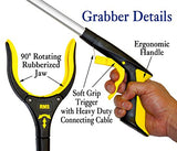 2-Pack 34 Inch and 21 Inch Grabber Reacher with Rotating Jaw - Mobility Aid Reaching Assist Tool