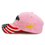 Trump 2024 Hat,Take America Back Donald Trump Hat MAGA USA American Flag Embroidery Adjustable Baseball Cap for Men Women Pink