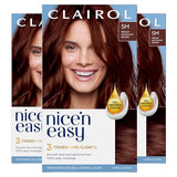 Clairol Nice'n Easy Permanent Hair Dye, 5M Medium Mahogany Brown Hair Color, 6.26 Fl Oz (Pack of 3)