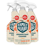 Family Guard Brand Disinfectant Spray Trigger & Multi Surface Cleaner, Antibacterial Spray, Expertly Formulated for Use In Homes with Children & Pets, Citrus Scent, 32 oz (Pack of 3)