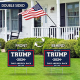 Trump Yard Signs 2024, 24x18In Trump Yard Signs Double-Sided Take America Back Foldable Campaign Signs With H-Stakes Placard Voted For Trump Triggering Outdoor Garden Lawn Parade Handheld Rally Decor