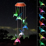 Hummingbird solar wind chimes, gift for All Father,Stepdad,Grandpa,Husband,mom,Grandma,Women,Aunt,Daughter,Nana,Sister, birthday day gift for dad,Perfect for Patio decor,solar yard decor for christmas