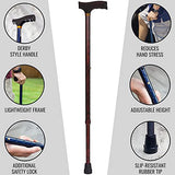 DMI Lightweight Aluminum Adjustable Walking Cane with Derby-Top Handle for Men and Women, FSA HSA Eligible