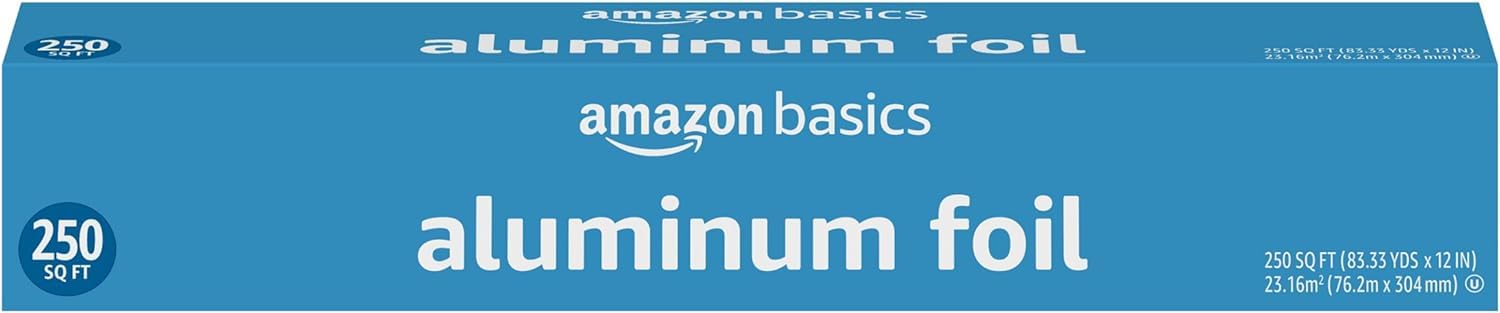Amazon Basics Aluminum Foil, 250 Sq Ft, Pack of 1