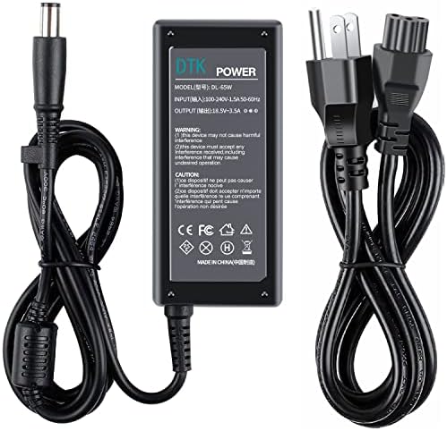 Dtk 18.5V 3.5A 65W for HP Ac Adapter Laptop Computer Charger Notebook PC Power Cord Supply Source Plug Connector Size: 7.4 x 5.0 mm with pin Inside