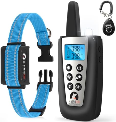 PaiPaitek Dog Bark Collar with Remote 3300ft Range - Automatic Bark Activated Shock Collar for Small Medium Large Dog with 5 Adjustable Sensitivity & Waterproof