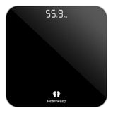 Healthkeep Digital Bathroom Scales for Body Weight, Weight Scale with High Precision Sensors Accurate Round Corner Design LED Display 400lbs/180kg(Black)