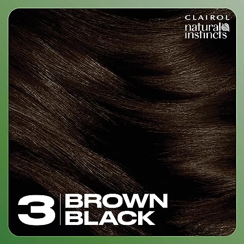 Clairol Natural Instincts Demi-Permanent Hair Dye, 3 Brown Black Hair Color, Pack of 3