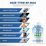 TTFD - B1 Max - Thiamine Vitamin B1 TTFD - 100mg - (Thiamine Tetrahydrofurfuryl Disulfide) Thiamine MAX, 60 Capsules by MAXLIFE NATURALS.