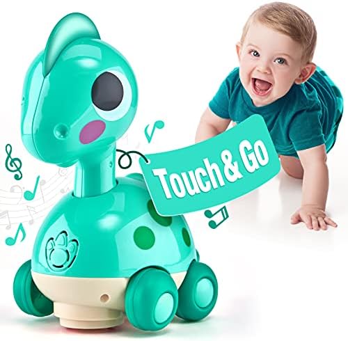 CubicFun Baby Toys 6-12 Months Touch & Go Musical Light Infant Toys Crawling Toys 12-18 Months Tummy Time for 1 Year Old Boy Gift Baby Girl Shower Gift Easter Basket Stuffers