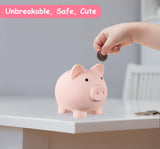 PJDRLLC Piggy Bank, Unbreakable Plastic Money Bank, Coin Bank for Girls and Boys, Medium Size Piggy Banks, Practical Gifts for Birthday, Easter, Christmas (Flesh-Colour)