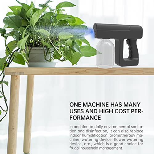 MOSSRW Disinfectant Spray Gun Handheld Spray Disinfection Gun Charging Portable Blue Light atomizing Gun Spray for Atomizer Sprayer pet Disinfection (Black)