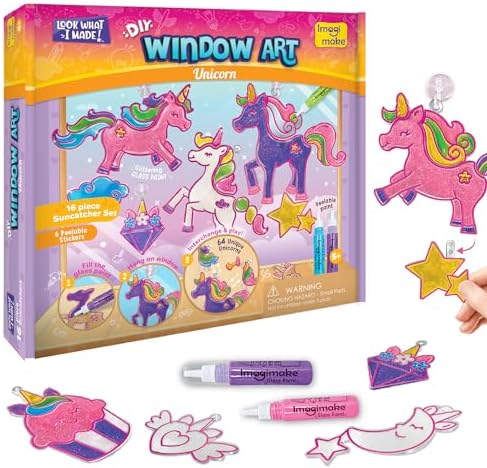Imagimake Window Art Unicorn Toy Painting Kit | Suncatcher Art Supplies | Unicorn Toys for Girls Age 5-8 | Arts and Crafts for Kids Ages 8-12 | Easter Gifts for Kids | Easter Toys