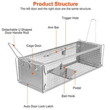 KOCASO Humane Rat Trap, Large 2-Door Mouse Trap That Work for Indoor Home and Outdoor, Catch and Release Live Animal Trap Cage for Squirrel Mice Gopher Vole Chipmunk Raccoon Rodent Rabbit Groundhog