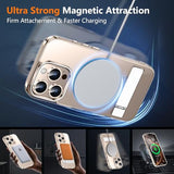 SPIDERCASE Magnetic for iPhone 16 Pro Max Case, with 2Pcs [Tempered Glass Screen Protector] [ Military Grade Drop Protection] Invisible Kickstand Slim Case for iPhone 16 Pro Max 6.9", Clear