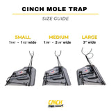 Cinch Mole Trap + Tunnel Marking Flags (Medium) - Precision-Engineered Mole Traps That Kill Best for Effective Mole Elimination in Lawns