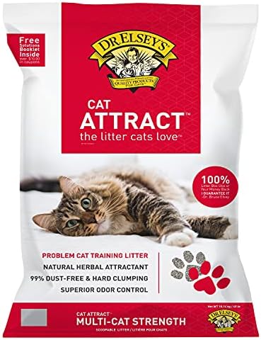 Dr. Elsey's Premium Clumping Cat Litter - Cat Attract - 99% Dust-Free, Low Tracking, Hard Clumping, Superior Odor Control, Natural Herbal Attractant, Unscented & Natural Ingredients, 40 lb
