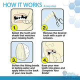 INSTANT SMILE Complete Your Smile Temporary Tooth Replacement Kit - Replace a Missing Tooth in Minutes - Patented