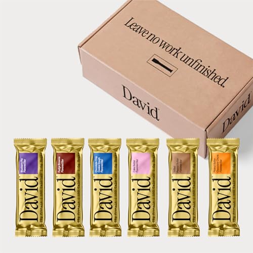 David Protein Bar Variety Pack – 6 Bars | 28g Protein | 150 Calories | Low Carb, Gluten Free, No Added Sugar