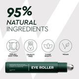 Wolf Project Under Eye Roller with Caffeine, Vitamin C and Peptides - Energizing Serum for Dark Circles and Puffiness, Fine Lines, Wrinkles - Gel-Based Brightening Cream