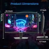 SANSUI 24 Inch Gaming Monitor 180Hz, DP x1 HDMI x2 Ports IPS High Refresh Rate Computer Monitor, Racing FPS RTS Modes, 1ms Response Time 110% sRGB (HDMI Cable Included)