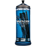 ForPro Multi-Cide Tall Glass Jar, for All Hairstyling Tools Including Brushes, Combs & Shears, 37 oz